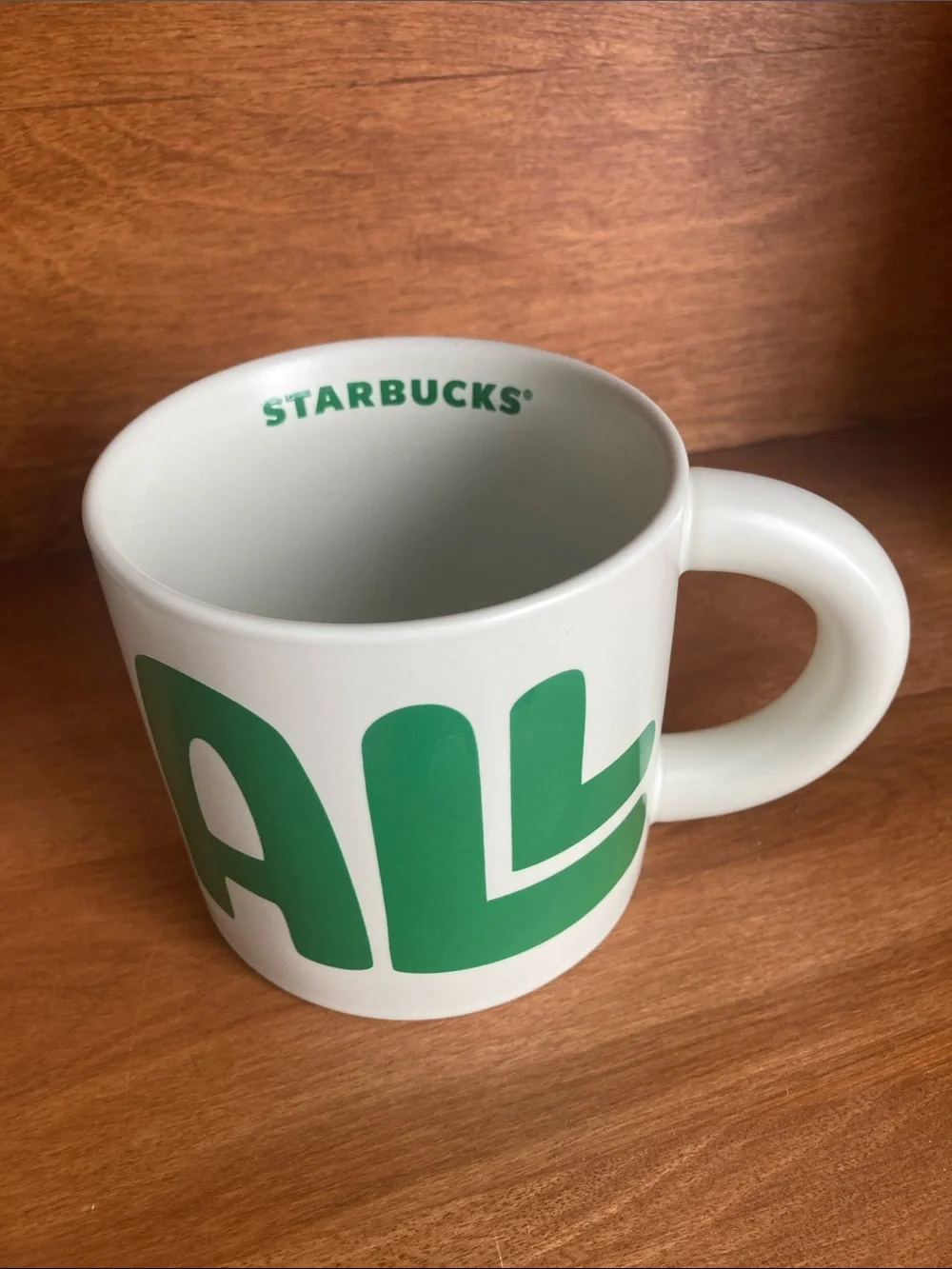 Starbucks Green and White COFFEE FOR ALL Mug CLK25 NWT
